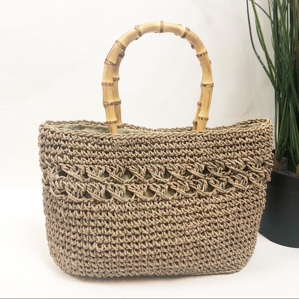 Lois Hill Vintage CrochetBamboo Shoulder Bag
